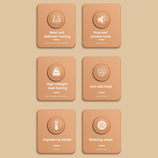 2 i 1 Belly Wheel Maghjul med Dyna Push-up Platt Muskel Stretch Roller Support Digital Counter Mute Magtränare oranges