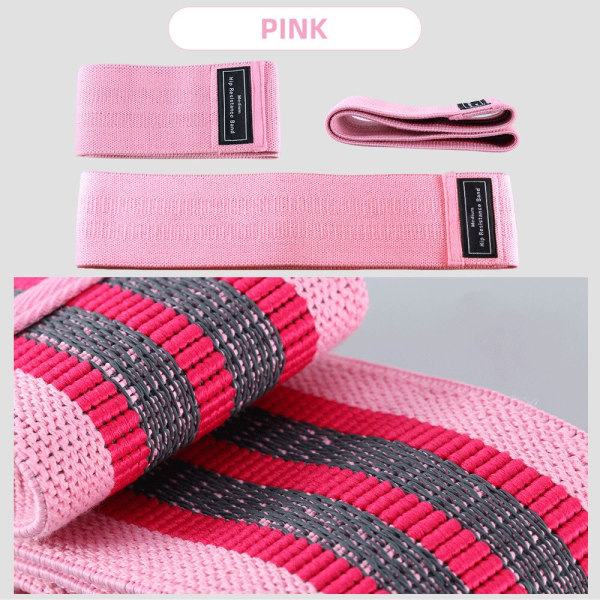 1st Unisex Fitness Elastiskt Band för Sport Ben Lår Glutes Butt Squat 3 Nivåer Resistance Gym Band för bred träning pink 90lb