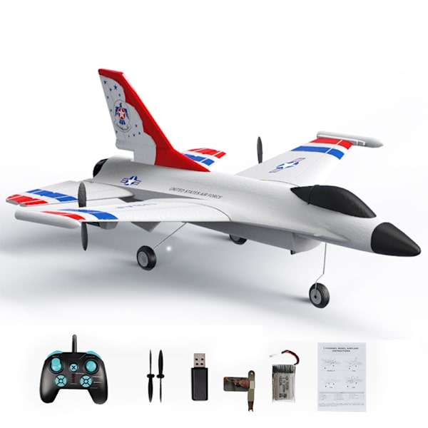 F16 Foam RC Flygplan 2/3 Kanaler Fjärrkontroll Flygplan 2.4G Radiokontroll Stunt Glider RC Fighter Plane Leksaker för barn Pojke 2 Channels F16 1Bat