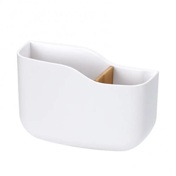 Väggmonterad förvaringsbox Plast Fjärrkontroll Case Luftkonditionering Fjärrkontroll Förvaringsbox Telefon Laddningshållare 145 X 10 X 67  White