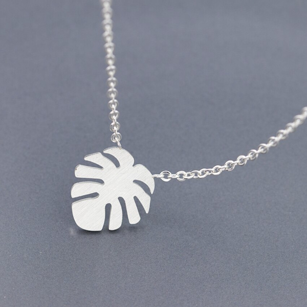 Hawaii Beach Palm Tree Rostfritt stål Chain Neckl Gold/color