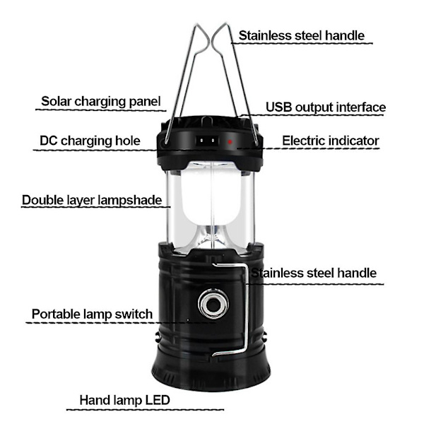 Multifunktionell tältlampa Bärbar Stretchlampa för camping mix color1