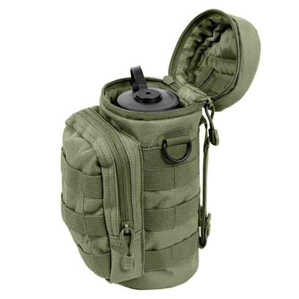 Utomhus Molle vattenflaska påse Taktisk utrustning Vattenkokare Midjeaxelväska för arméns fans Klättring Camping Vandringsväskor Army Green