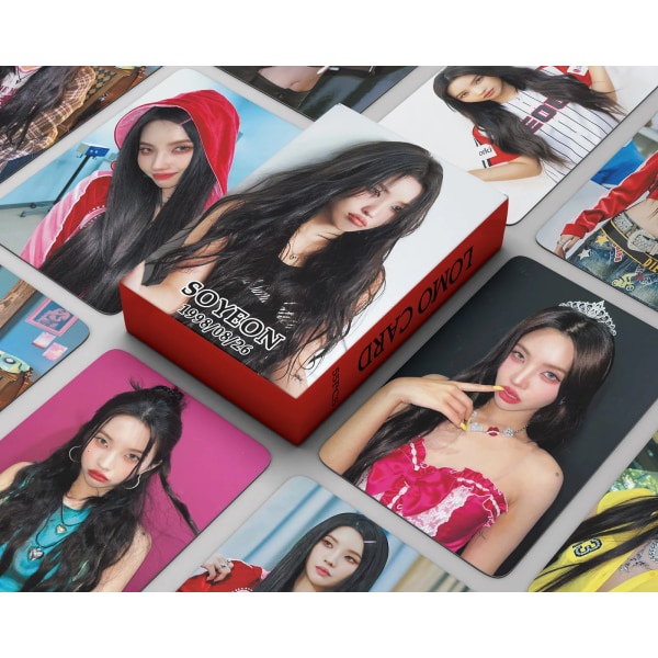 55st/ Set Kpop GIDLE-fotokort Minnie Miyeon Soyeon solo lomo-kort YUQI SHUHUA HD-fotokort för studentsamlingskort SOYEON