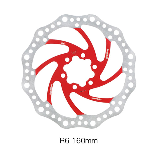 HASSNS R6 Mountain Bike Rotor 180mm 203mm Bromsskiva Mtb 160 MM Hydrauliska bromsar Set För Cykel Caliper Skivrotor Cykling R6 Red 160MM