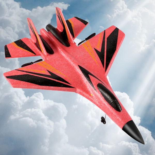 JIKEFUN Foam RC Jet Aircraft SU30 Plane 2.4G Radio Control Glider Fjärrkontroll Fighter Glider Flygplan Pojkar Leksaker för barn SU30 Red 3B