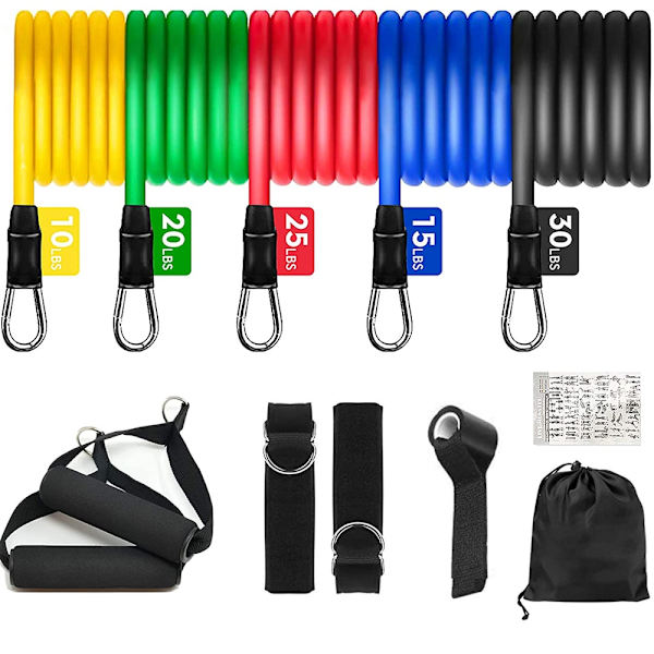 Motståndsband Set Bodybuilding Hem Gym Utrustning Professionell styrketräning Fitness Elastiska gummiband Träningsexpanderare 11PCS Set
