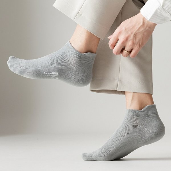 Zhejiang Zhuji mesh herrstrumpor bomull ren färg lågskurna liners Strumpor herrsportstrumpor sommardeodorant 20910-light gray All yards