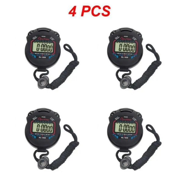 1~5PCS Kökstimer Klassisk Digital Professionell Handhållen LCD-kronograf Sportstoppur Timer Watch med Style A 4pcs