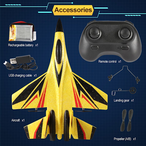 JIKEFUN Foam RC Jet Aircraft SU30 Plane 2.4G Radio Control Glider Fjärrkontroll Fighter Glider Flygplan Pojkar Leksaker för barn SU30 Red 2B