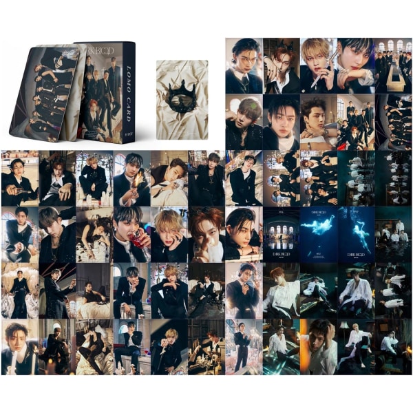 Kpop ENHYPEN Paket med 55 fotokort ENHYPEN Lomo Cards ENHYPEN Dark Blood New Album Lomo Cards ENHYPEN Poster Cards for Fans (FULL)