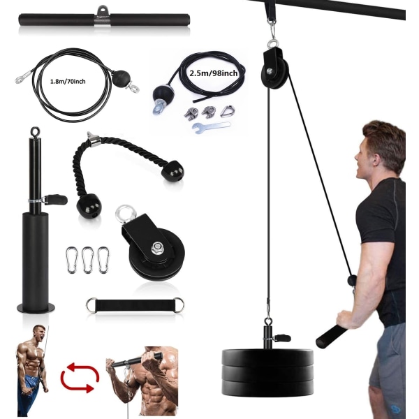Remskiva System Gym Fitness LAT och Lift Pulley System 3 i 1 Remskiva Kabel Maskin System Hem Gym utrustning för träning
