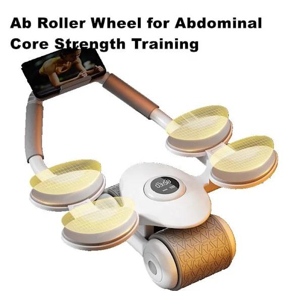 2023 Upgrade Armbågsstöd Automatisk Rebound Magträningshjul, Abs träningsutrustning för hemmagym Fitness