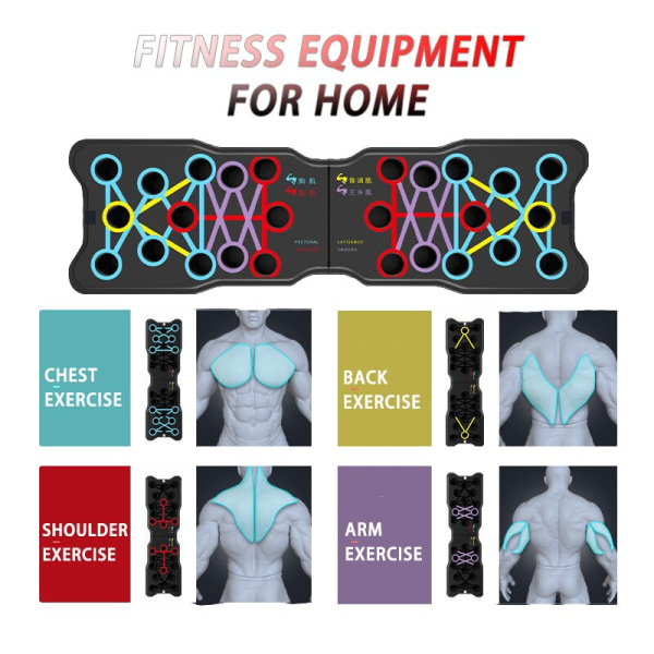 Multifunktions push-up-bräda Vikbar push-up-stativ ABS-träningsbräda push-up-stänger Träning män Fitness för hemmagym Gray