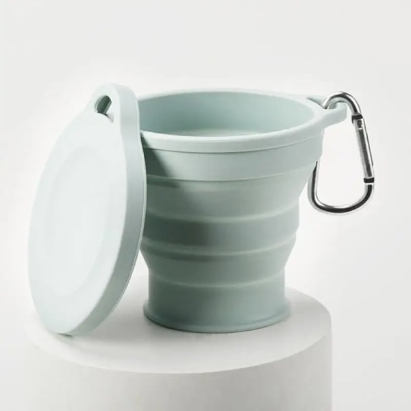 150 ml hopfällbar kopp silikon mini infällbar kopp Bärbar tekopp med lock Utomhusresor Kaffe Teleskopisk drickskopp Style B 180ml