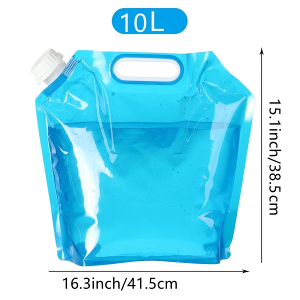 5/10L plast vattenpåse BPA-fri hopfällbar vattenbehållare utomhus Lättvikts hopfällbar vattenpåse för sport camping vandring 10L