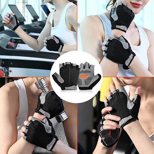 Män Kvinnor Gym Handskar Tyngdlyftning Fitness Trainin Upgraded Red M