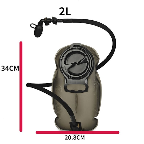 TPU Avtagbar dricksslang Vattenpåse Stor kapacitet Utomhusdrickspåse Bergsklättring Running Reservoarpåse 2L/2,5L/3L 2L