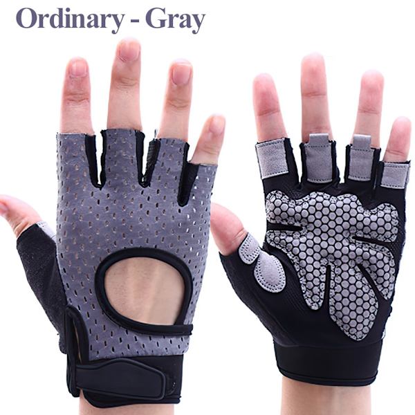 Fingerlösa träningshandskar Viktlyft för män och kvinnor gray--ordinary XL