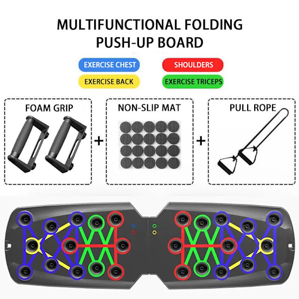Push Up Board Bärbar Multi träningsutrustning Push Up Bar för hemgymutrustning Kroppsbyggande Fitness Sport set4