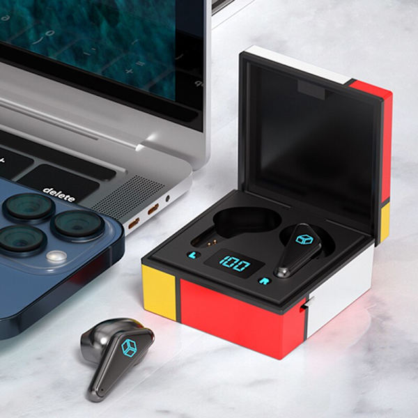 2022 Nyaste K66 TWS Wireless Bluetooth 5.2 hörlurar Red