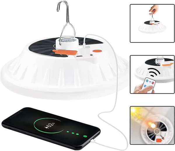 Led Camping Lantern USB Uppladdningsbar Led Solar Camping Light Tält Lantern