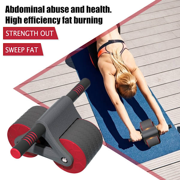 Abdomen Roller med stabila dubbla hjul Träning A C Red