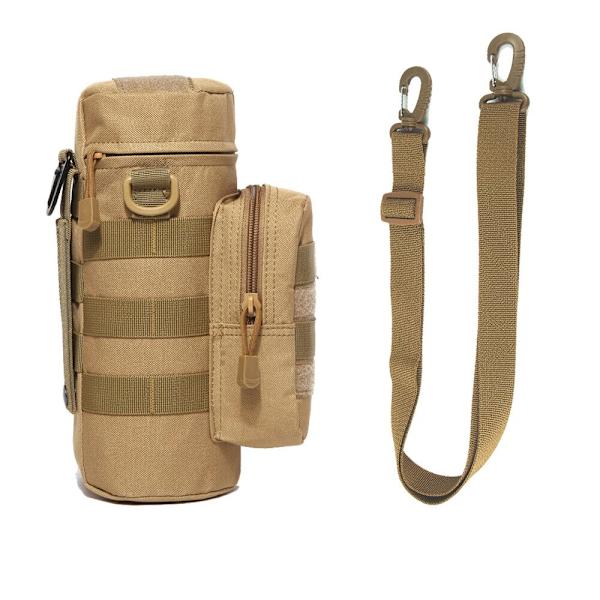 Taktisk Molle Vattenflaska Väska Hållare Utomhus Khaki with Strap