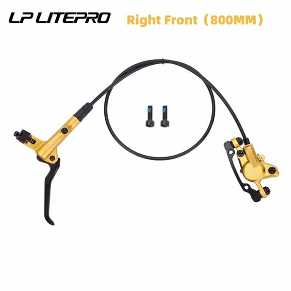 Litepro Cykelbromsar Set BMX Hydrauliska bromsar Skivbromsar för hopfällbara cykeltryck Bromsok Kolv 800MM/1600MM Med Rotor 160MM LP R-Front Gold