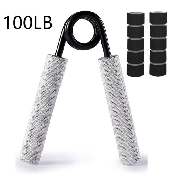 Handgrepp Fitness Träning Fingertränare Styrketräning Skum Handledsgripare Rehabilitering Power Muskelåterhämtning Träningsgym 100LB with Cover
