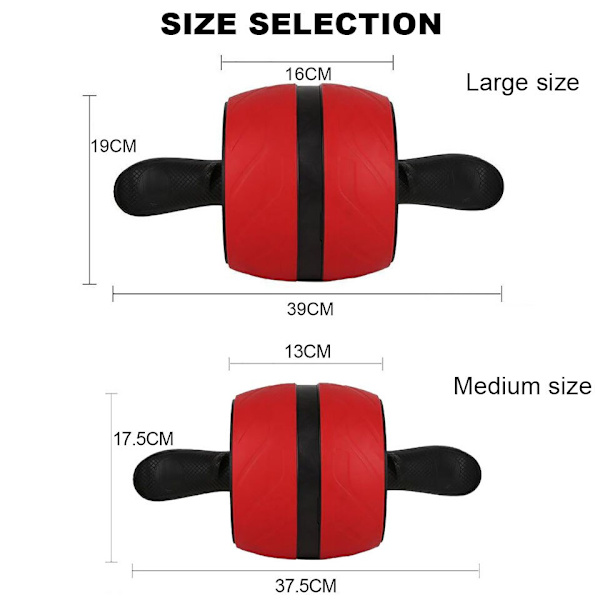 Abdominal Wheel Roller Automatisk Rebound Core Musc Red