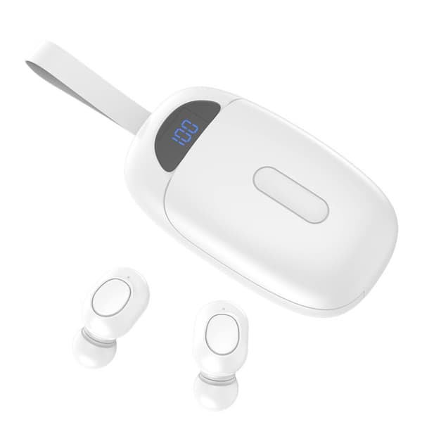 Bluetooth hörlurar JS25 tws hörlurar basheadset White