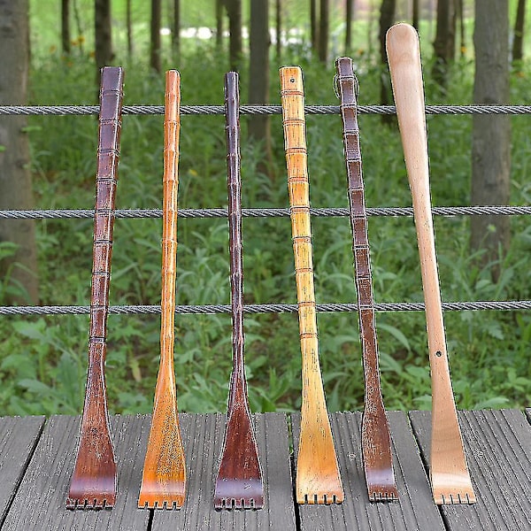 1 st Lång Naturträ Back Scratcher Massager Pen Clip Handy Manuell Body Stick C