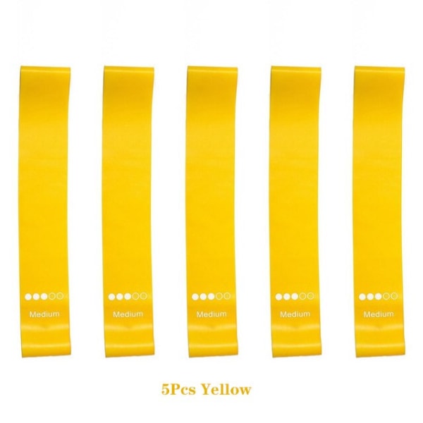 TPE Motståndsband Fitness Set Styrketräningsträning Expander Yoga Gymutrustning Elastisk gummislinga 5 Pcs Yellow