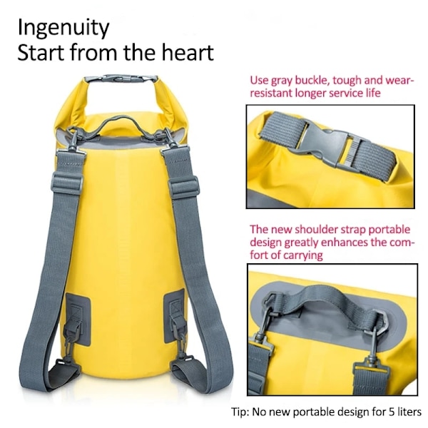 PVC Vattentät Torrväska 5L/10L/15L/20L/30L Utomhusdykning Vikbar förvaring Strandsimväska Rafting River Ocean Ryggsäck 10L Deep Blue