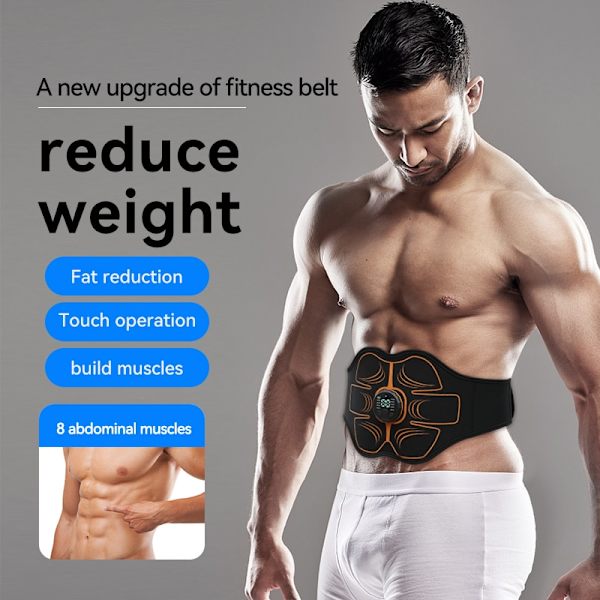 Abs ​Toning Bälte Muskelträning EMS Trainer Muskelstimulator USB Uppladdningsbar Hemgym Gå ner i vikt Träningsmaskin Män Kvinnor