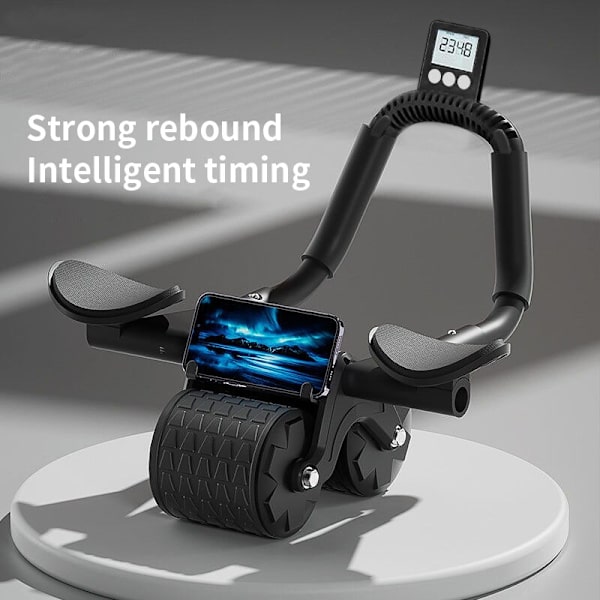Magmuskler Fitness Wheel 2 In 1 Push-up Tystnad Buken Wheel Fitness Abs Roller Hem träningsutrustning Black time