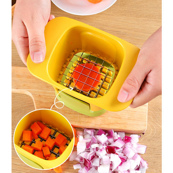 Thanstar Grönsaksskärare Multifunktionellt verktyg för att tärna morotspotatis i rostfritt stål Gurka pommes frites Slicer Köksprylar 01