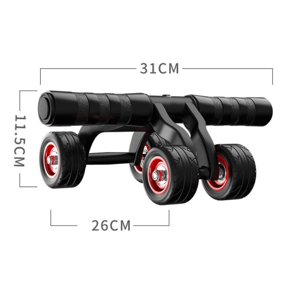 4-Wheel Abdominal Roller Muscle Trainer Home Fitne Ab Roller