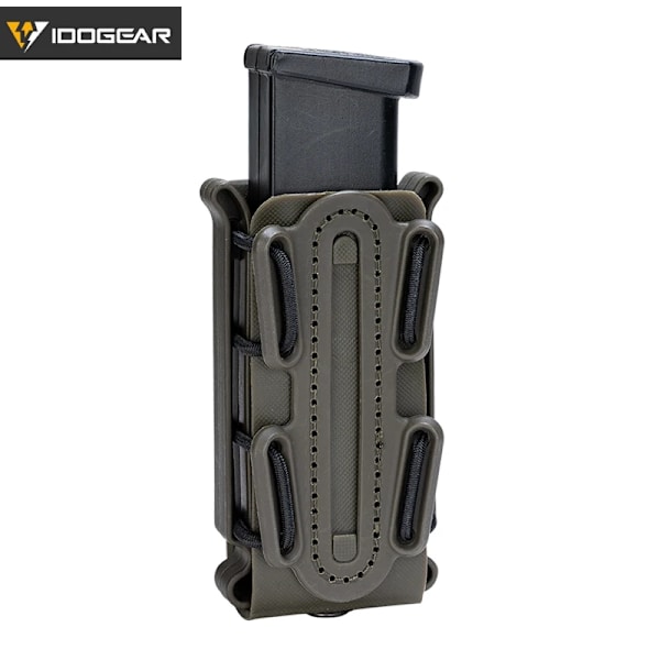 IDOGEAR Tidningspåsar Fastmag Bältesklämma plast Molle påse väska 9 mm softshell G-kod Pistol Mag Carrier hög Olive
