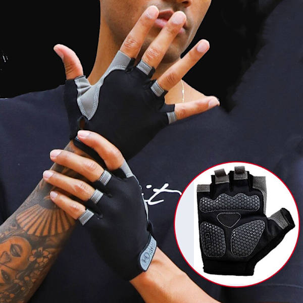 Andas Half Finger Gym Hantlar Handskar Män Wo Ordinary Red M