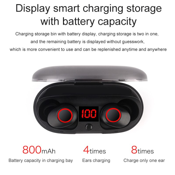Tws Bluetooth 5.0 vattentät hörlurar Mini Wireles Red
