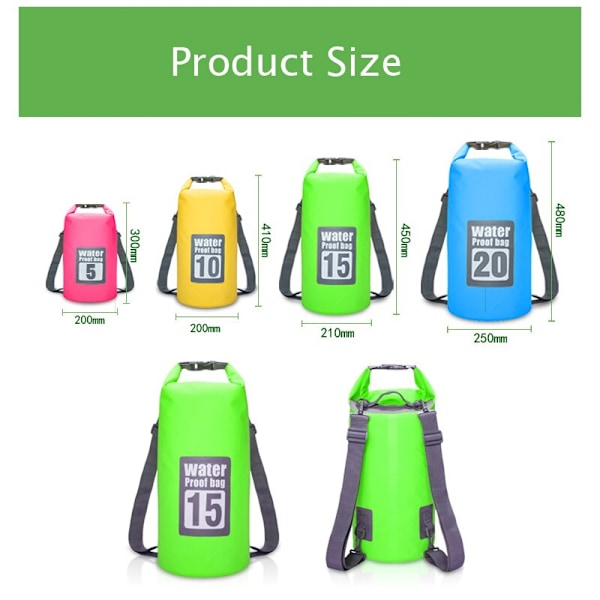 PVC Vattentät Torrväska 5L/10L/15L/20L/30L Utomhusdykning Vikbar förvaring Strandsimväska Rafting River Ocean Ryggsäck 30L Orange