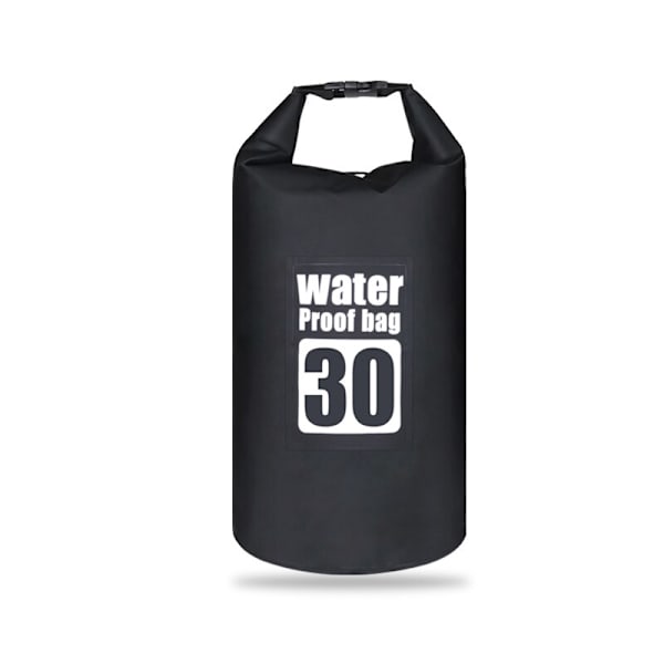 PVC Vattentät Torrväska 5L/10L/15L/20L/30L Utomhusdykning Vikbar förvaring Strandsimväska Rafting River Ocean Ryggsäck 30L Black