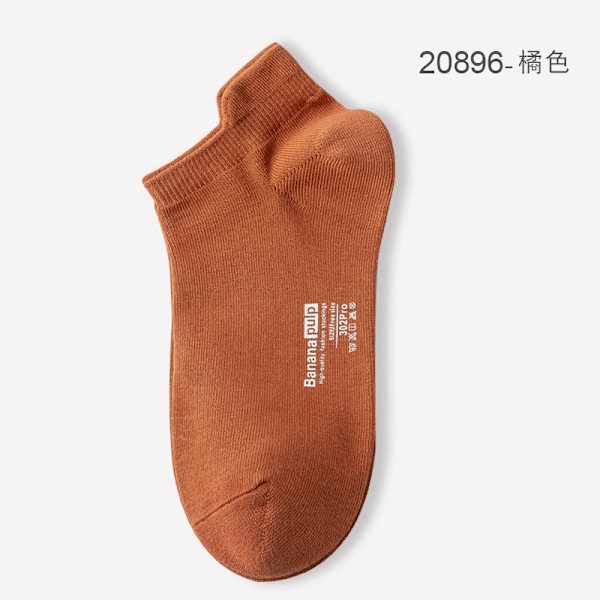 Zhejiang Zhuji mesh herrstrumpor bomull ren färg lågskurna liners Strumpor herrsportstrumpor sommardeodorant 20896-Orange All yards