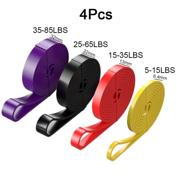 Stretchmotståndsband Övning Expander Elastiskt Fitness Pull Up Assist-band för träning Pilates Hemgym Träningspresent 4 Pcs Set-D