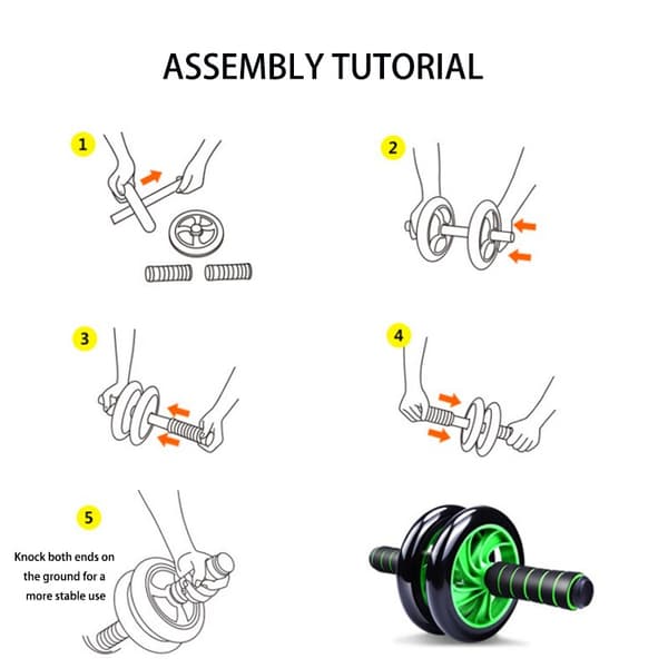 Fitness Roller Abs Wheel Roller Sit-ups Ab Workout Black
