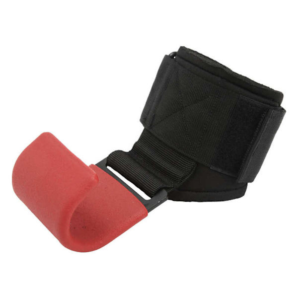 Tyngdlyftskrok Handgrepp Stålkrok Heavy Duty Lifting Grip Anti Slip Pull-ups Krokar Power Lifting Handskar för gym 1pc red