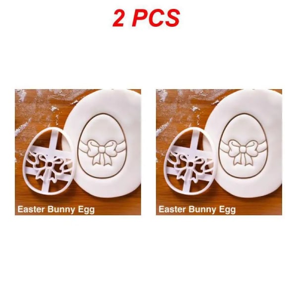 1~5 STK 1-påsk Cookie Cutter Bakverk Påskhare Kanin Molds Kökstillbehör Bakverktyg Barnpresent påsk Style A 2pcs