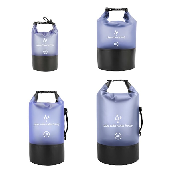 PVC Vattentät Väska 5L 10L 20L Utomhusbadväska Dykning Kompressionsförvaring Torrväska För Man Kvinnor Kajakryggsäck Dark blue 5L